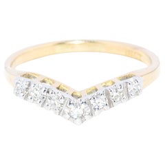 Vintage Circa 1990s Diamond Curved Eternity Stacking Ring 18 Carat Gold