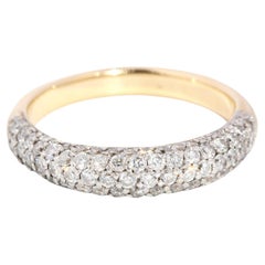 Vintage Circa 1990er Jahre Diamant-Pavé-Ring 18 Karat Gelbgold