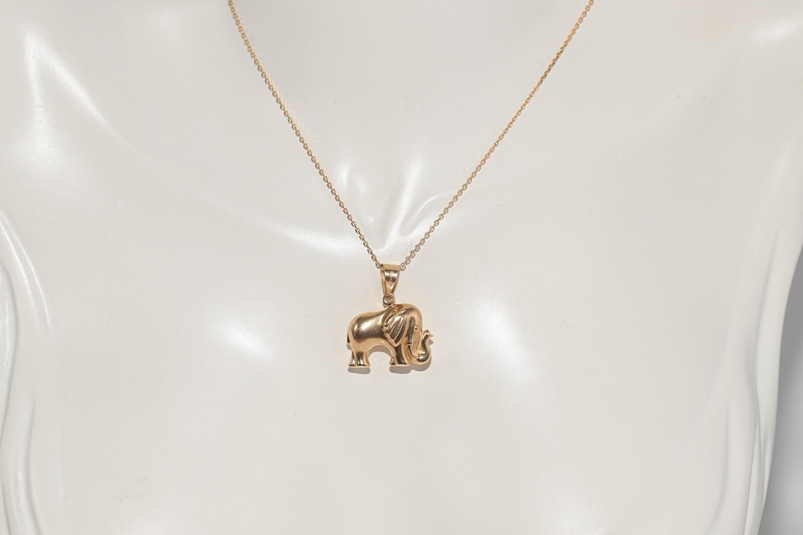Vintage Circa 1990er Jahre Elefant dekoriert Anhänger Halskette Damen im Angebot