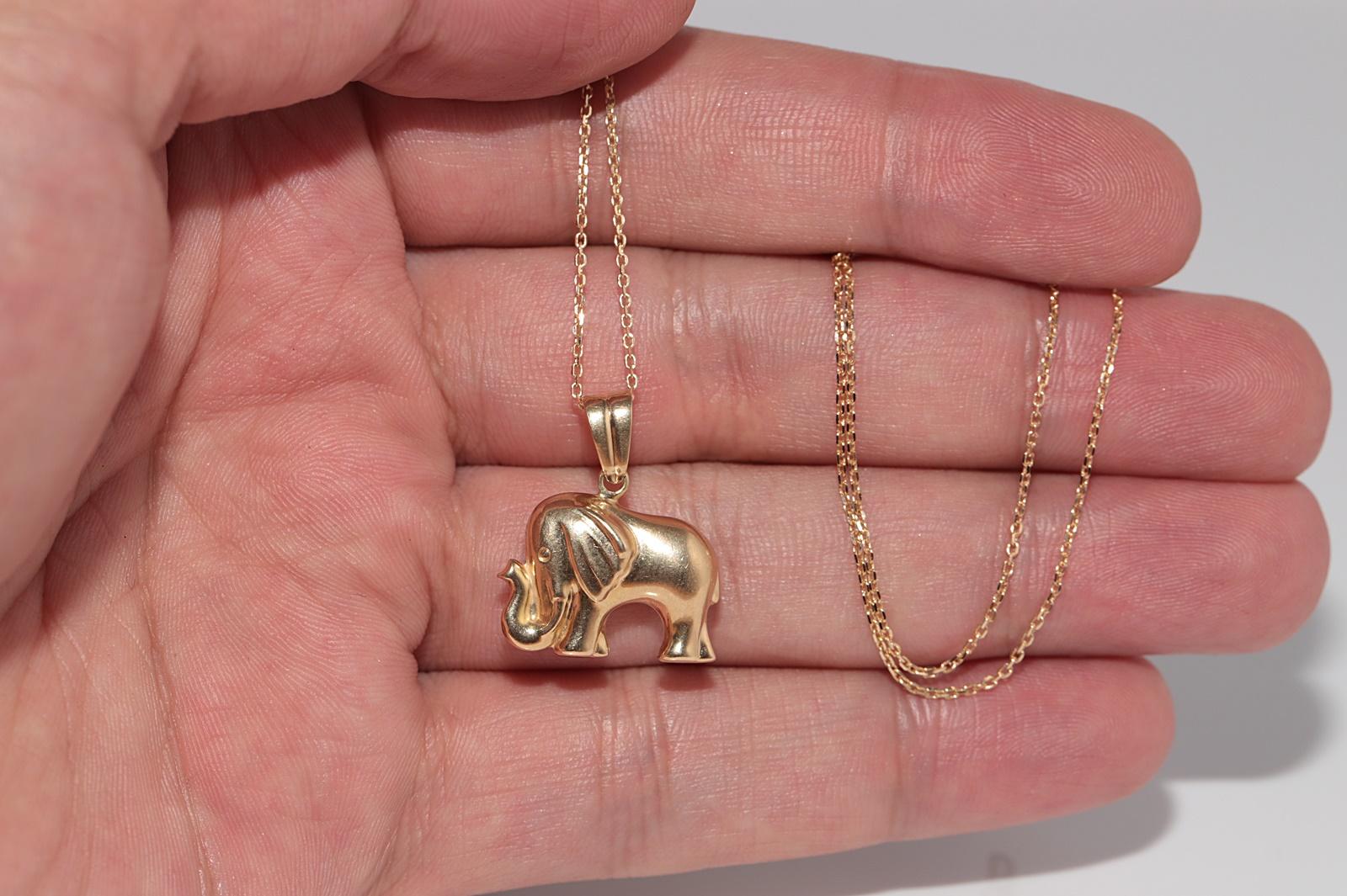 Vintage Circa 1990er Jahre Elefant dekoriert Anhänger Halskette im Angebot 3