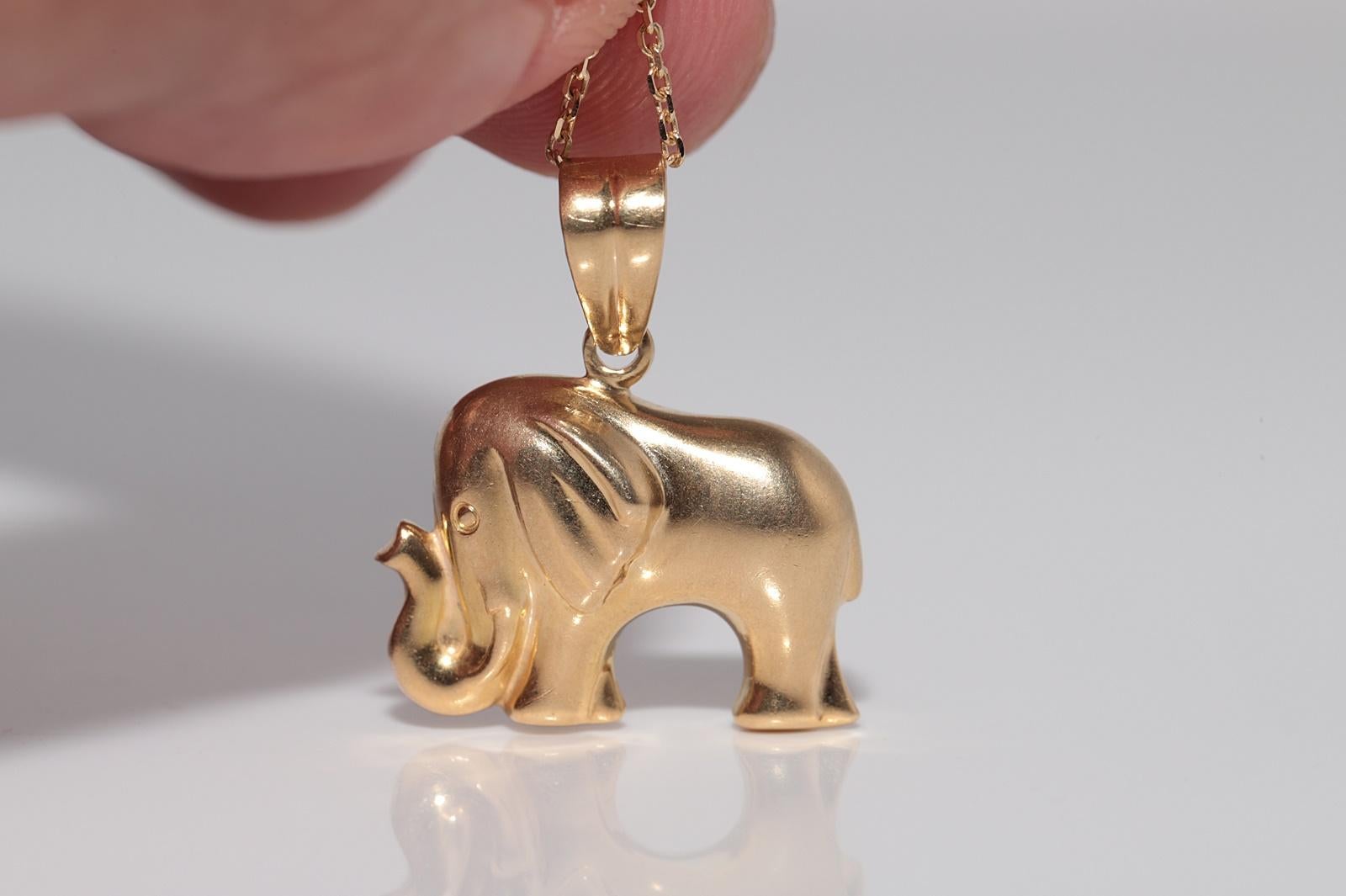 Vintage Circa 1990er Jahre Elefant dekoriert Anhänger Halskette im Angebot 4