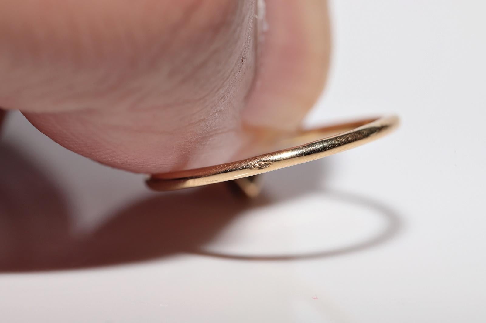 Handgefertigter Vintage-Ring aus 18 Karat Gold mit natürlichem Diamant und Saphir, ca. 1990er Jahre im Angebot 3