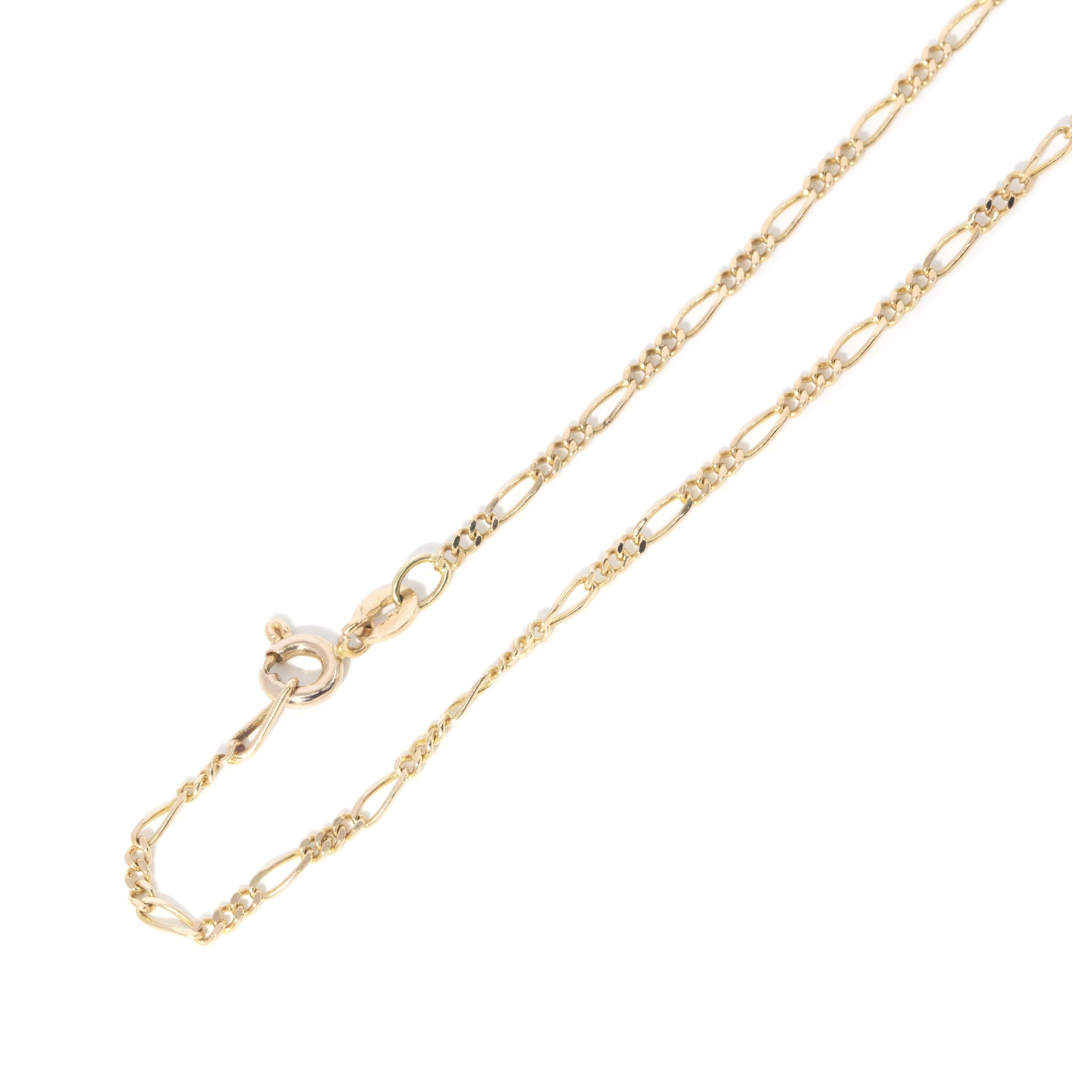 Vintage Circa 1990s Heart Cluster 18 Carat Gold Pendant & 14 Carat Gold Chain 3