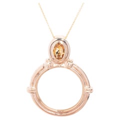 Vintage Circa 1990s Mabe Pearl & Citrine Enhancer Pendant 9 Carat Gold