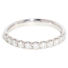 Vintage Circa 1990s Round Brilliant Diamond Set Band 18 Carat White Gold