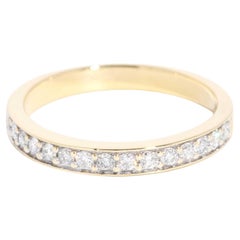 Vintage Circa 1990s Round Brilliant Diamond Set Band 18 Carat Yellow Gold