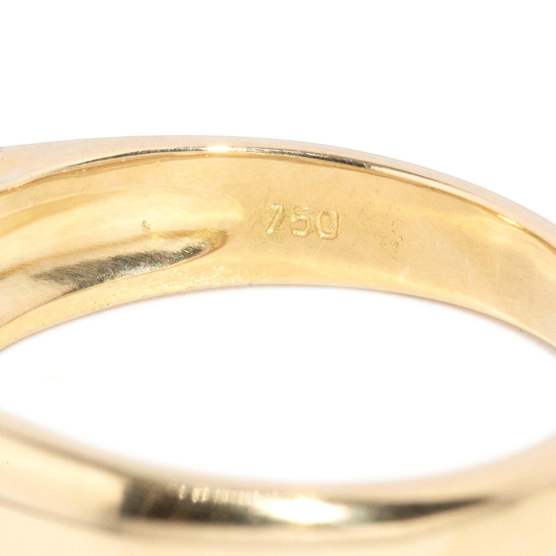 Vintage Circa 1990s Yellow Sapphire Ring 18 Carat Yellow Gold in vendita 5