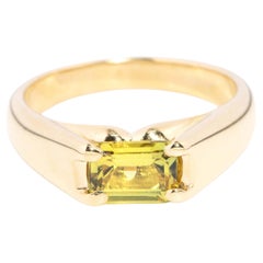 Vintage Circa 1990s Yellow Sapphire Ring 18 Carat Yellow Gold