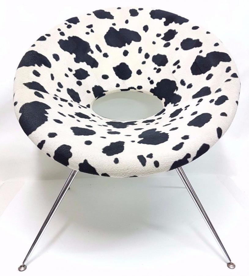 Chaise « Circle Chair » vintage en tissu imprimé animal et métal, 1970 en vente 3