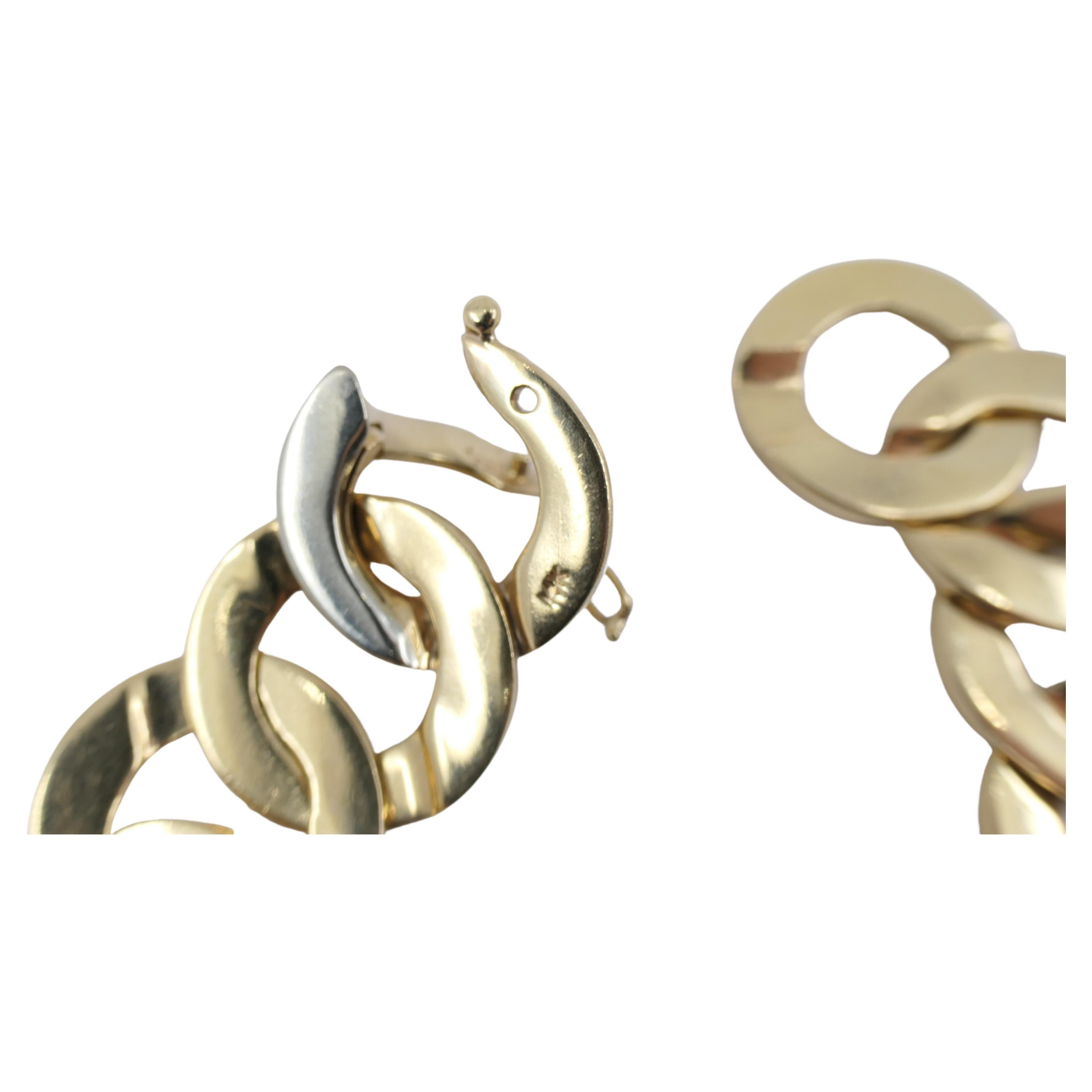 Women's or Men's Vintage Circle Link 14k Gold Necklace For Sale