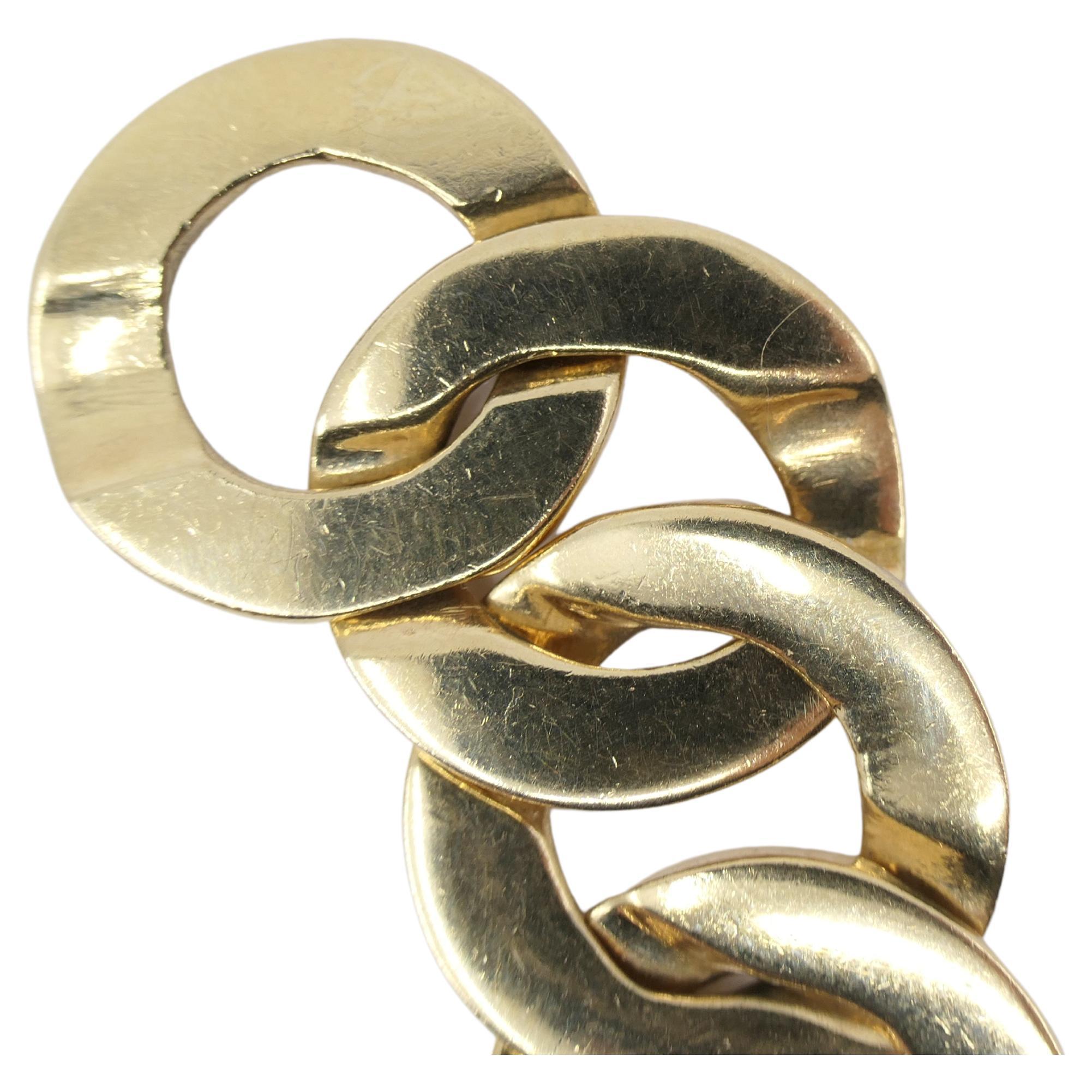 Vintage Circle Link 14k Gold Necklace For Sale 1