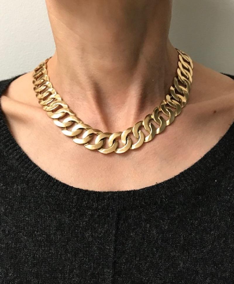 Vintage Kreis Link 14k Gold Halskette im Angebot 5