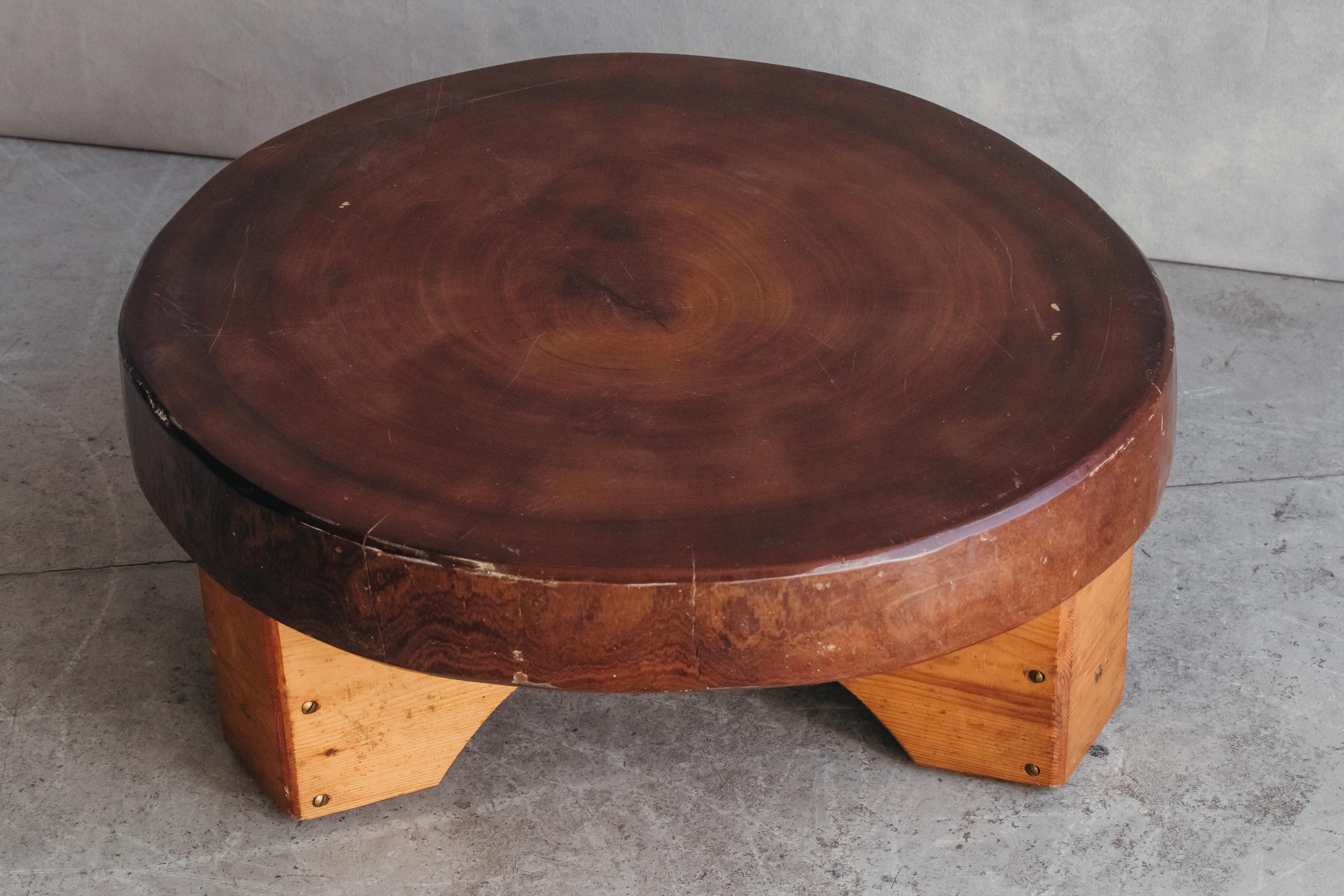 Vintage Circular Coffee Table from France, circa 1960 In Good Condition In Nashville, TN