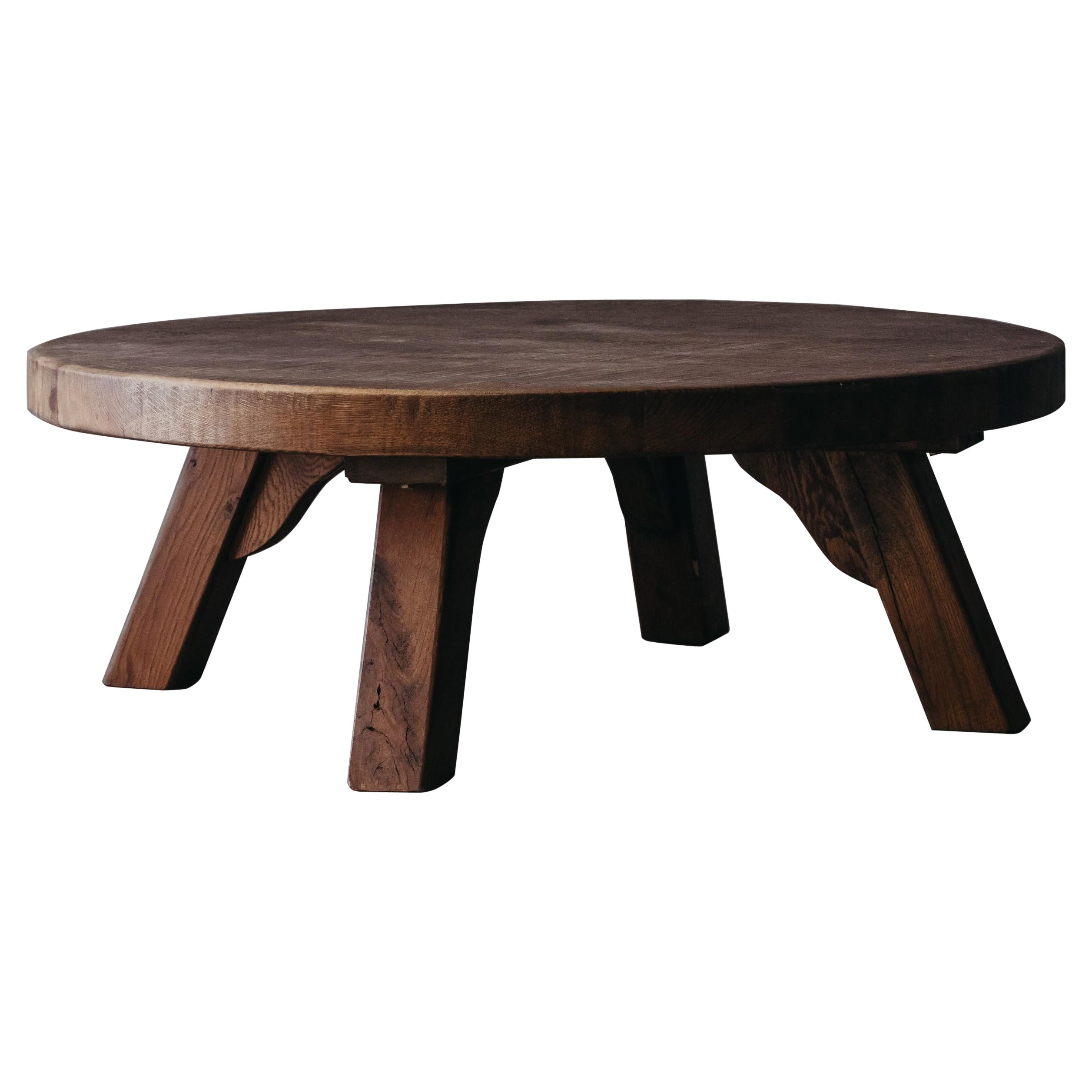 Vintage Circular Coffee Table from France, circa 1970