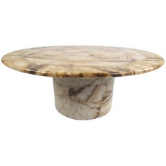 Vintage Circular Coffee Table in Stone Finish