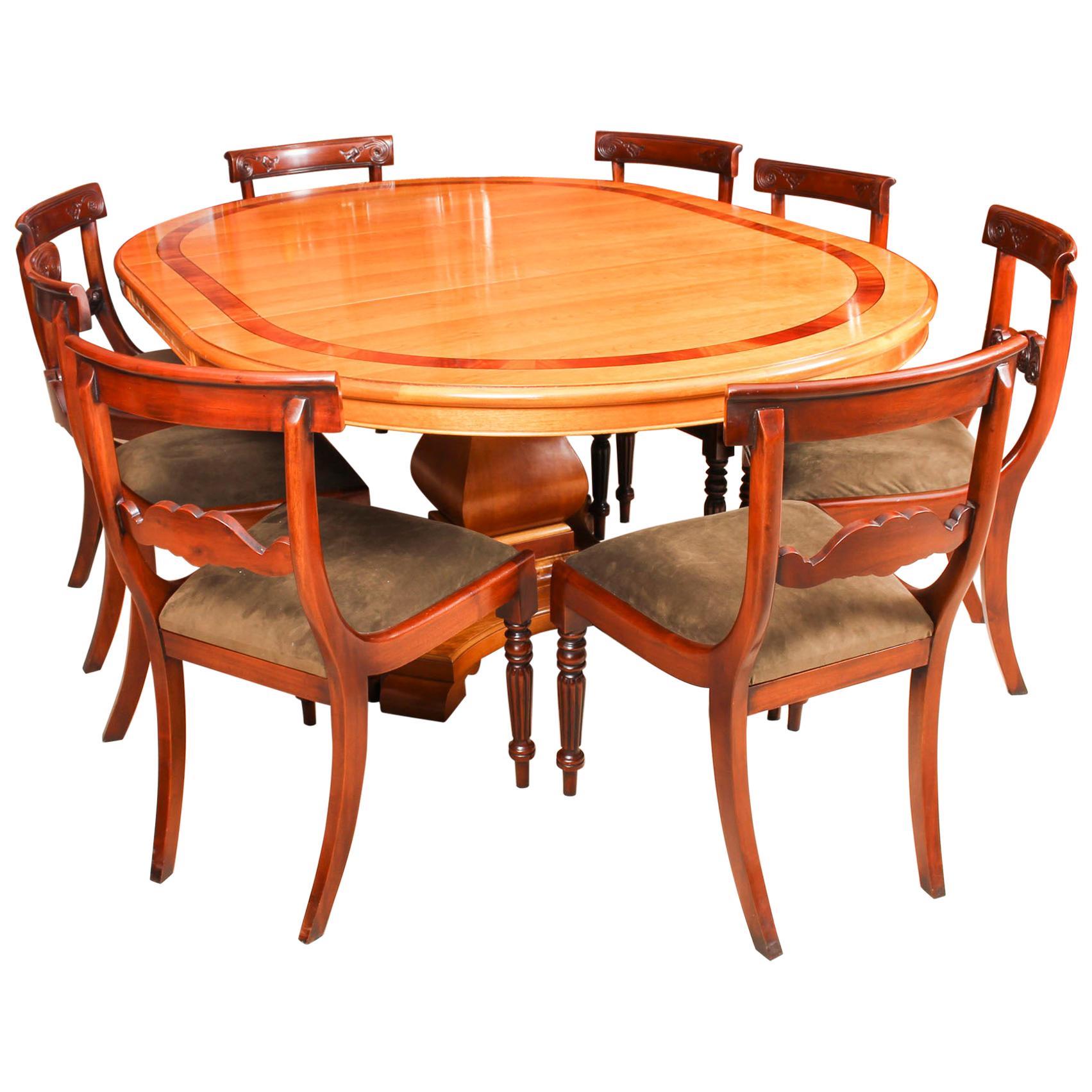 Vintage Circular Extending Dining Table by Charles Barr & 8 Chairs, 20th Century