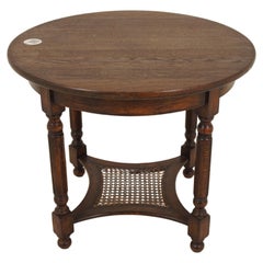 Vintage Circular Oak Coffee Table, End Table, Scotland 1930