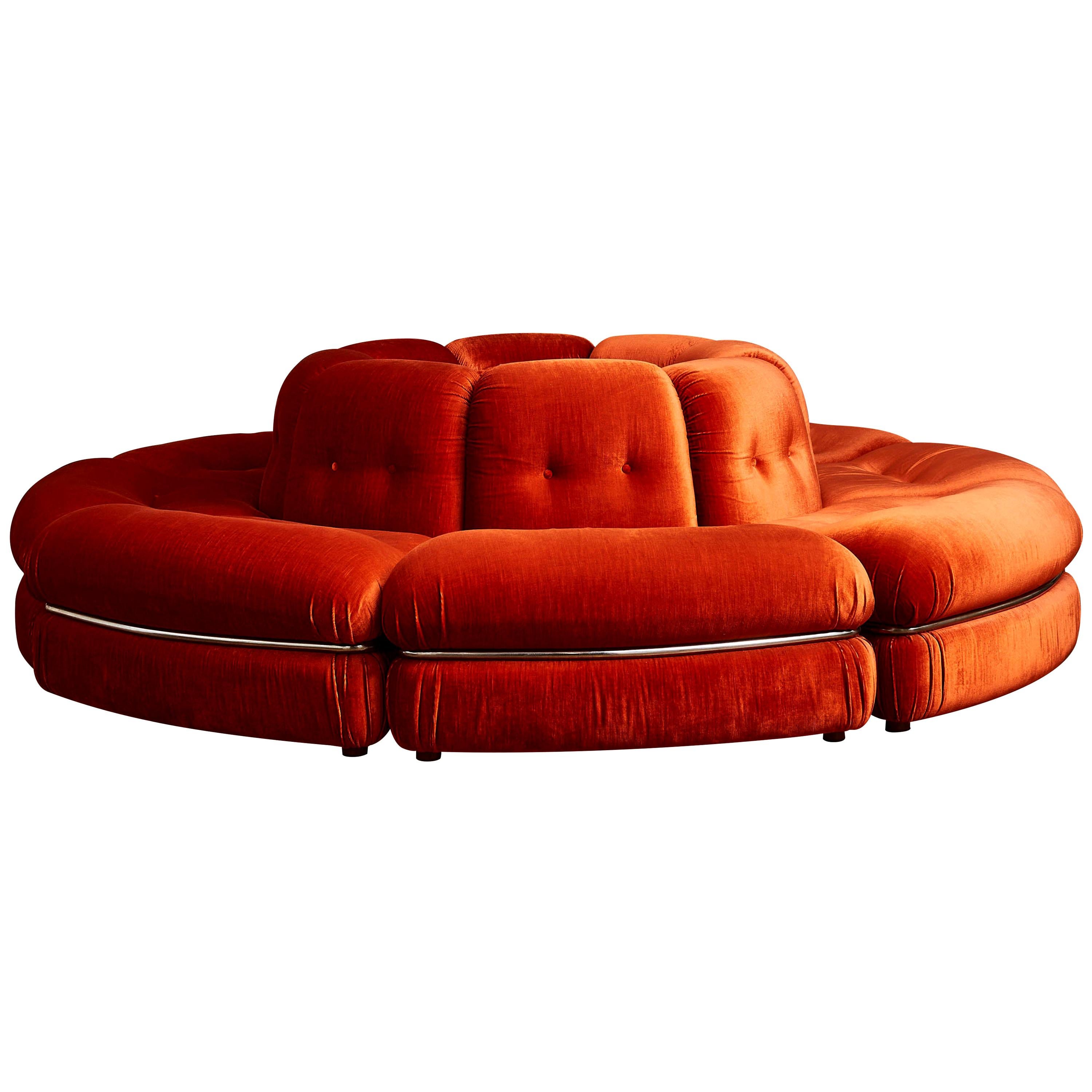 Vintage Circular Sofa, 1980s