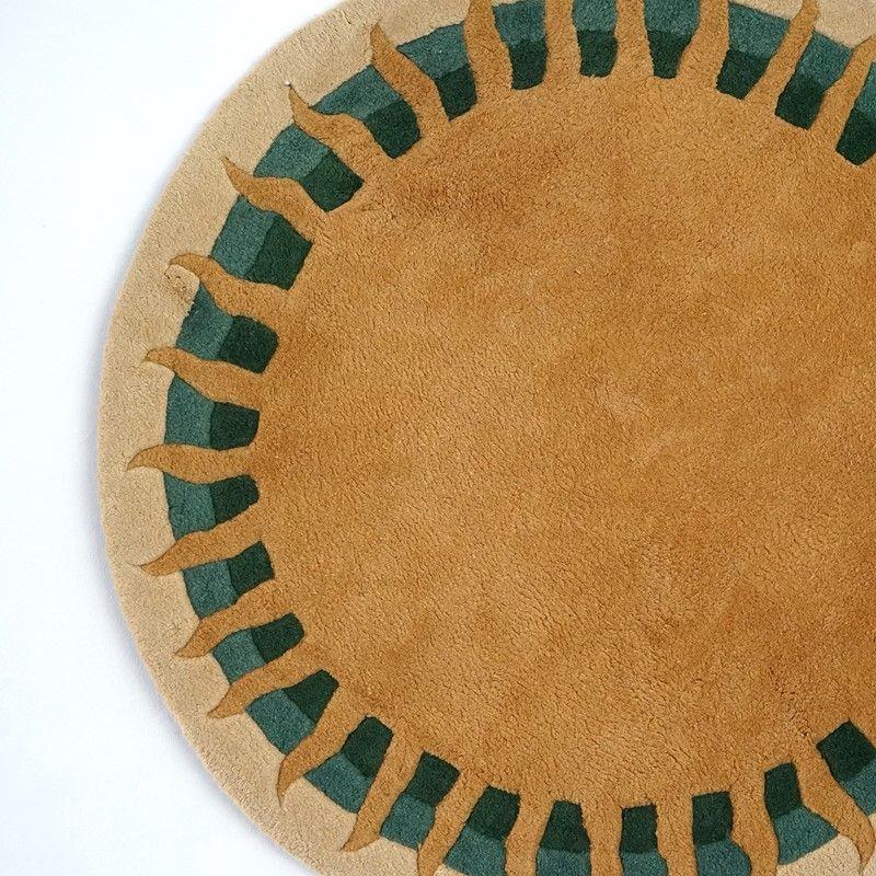 French Vintage Circular 'Soleil' Rug by Lawrence Lafont for Serge Lesage, 1970s