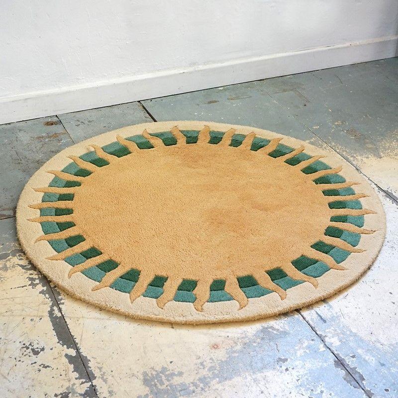 Wool Vintage Circular 'Soleil' Rug by Lawrence Lafont for Serge Lesage, 1970s