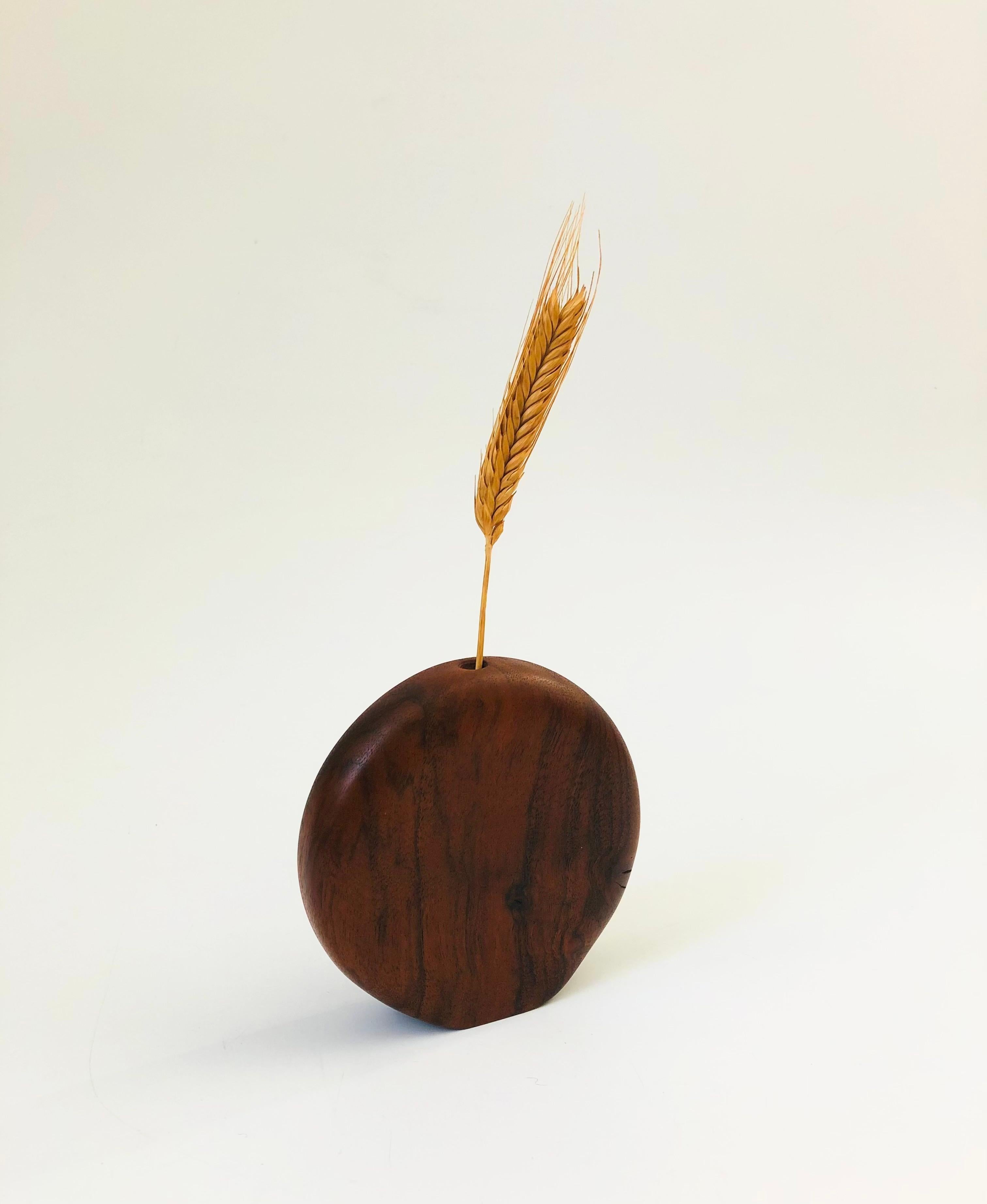 Vintage Circular Wood Bud Vase at 1stDibs