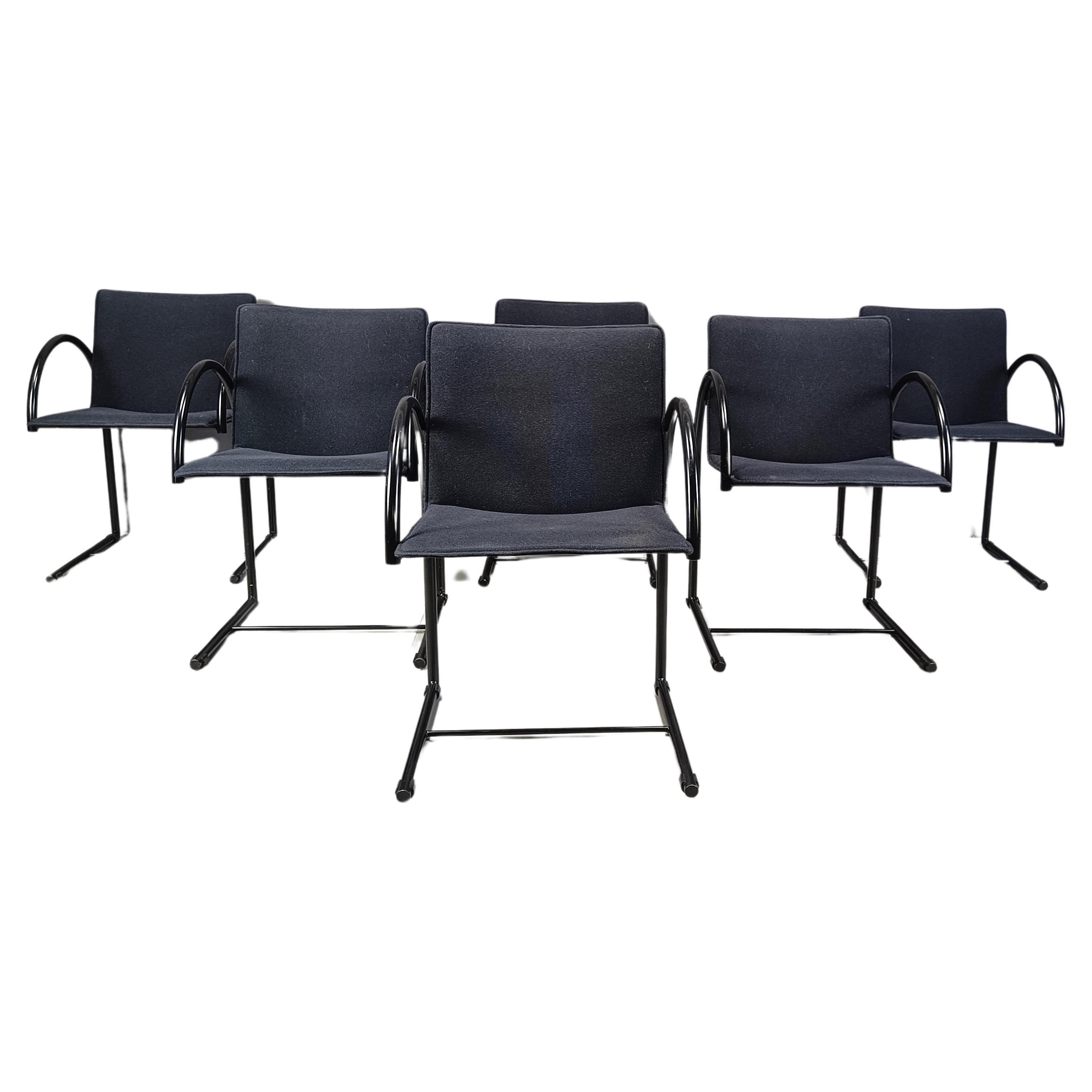 Vintage cirkel chairs by Metaform, 1980s, set of 6