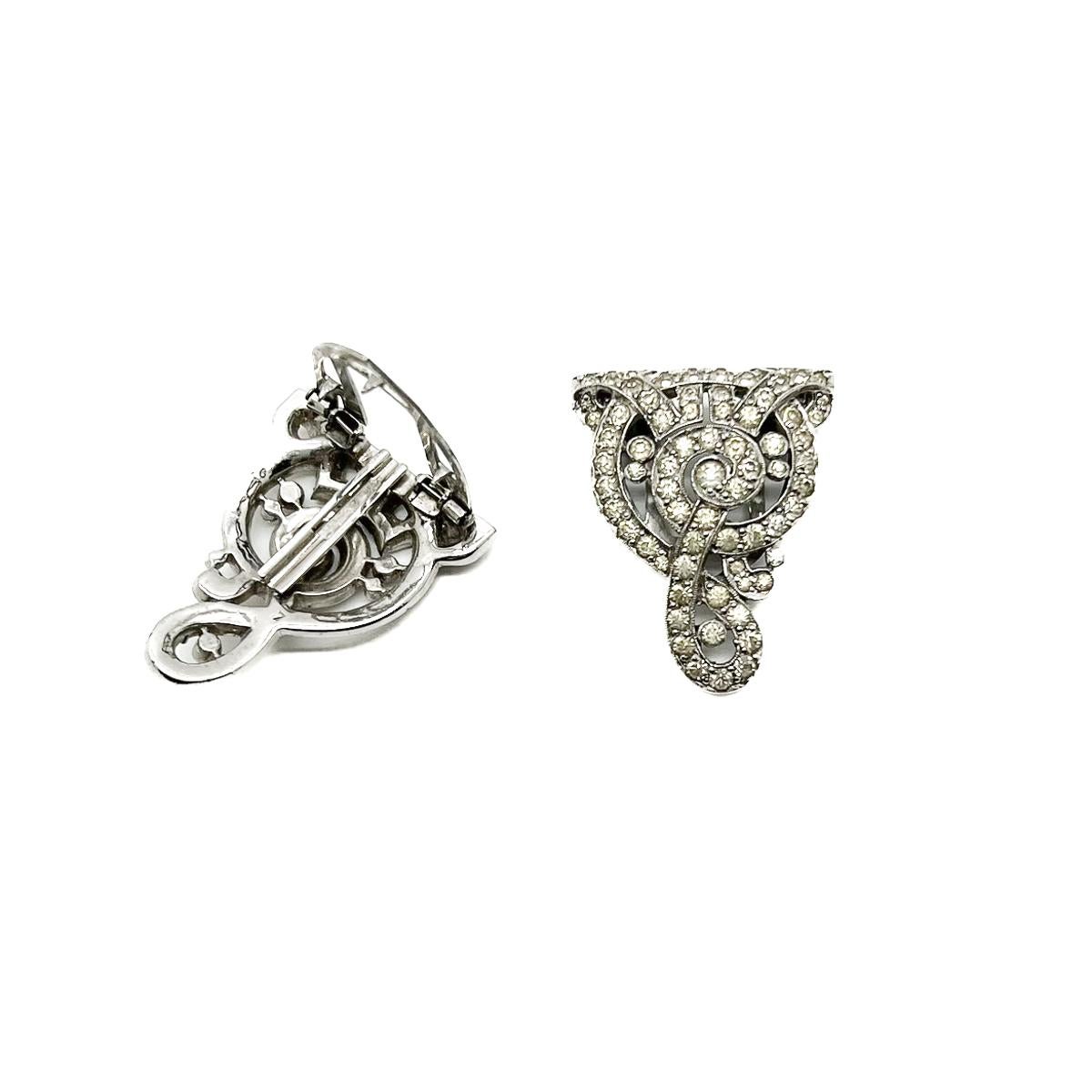 Vintage CIRO Art Deco Dress Clip Pair 1930s In Good Condition For Sale In Wilmslow, GB