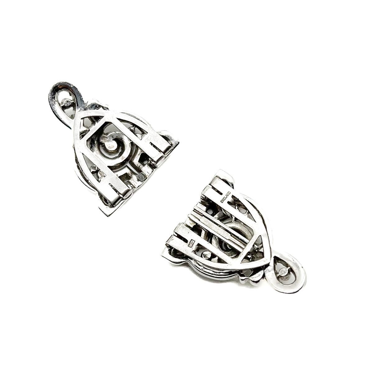 Women's or Men's Vintage CIRO Art Deco Dress Clip Pair 1930s For Sale