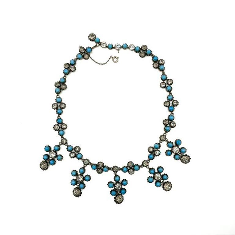 Vintage CIS by Cissy Zoltwoska Turquoise & Paste Girandole Parure 1960s In Good Condition For Sale In Wilmslow, GB