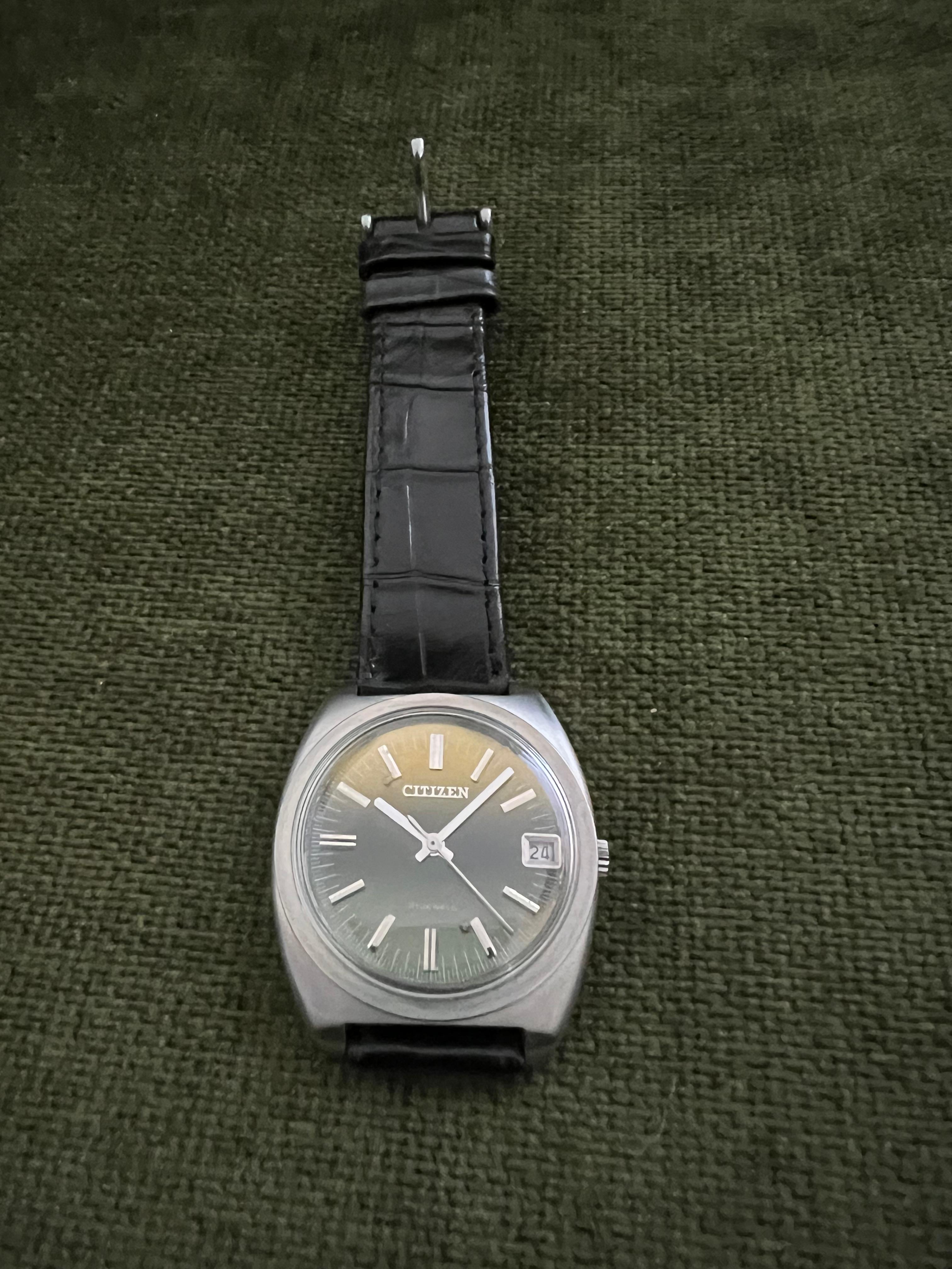 Femenino o masculino Vintage Citizen Esfera Verde Serie Sport Excelente Estado Circa 70s en venta