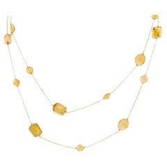 Vintage citrine 14k yellow gold by the yard necklace