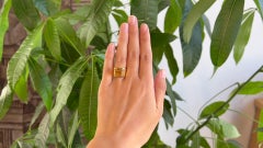 Vintage Citrine 18 Karat Yellow Gold Cigar Band Ring