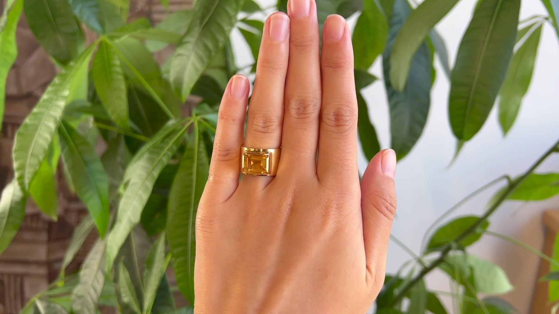 cigar band solitaire ring