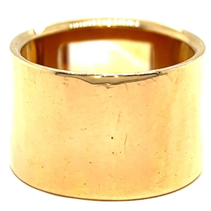 Emerald Cut Vintage Citrine 18 Karat Yellow Gold Cigar Band Ring