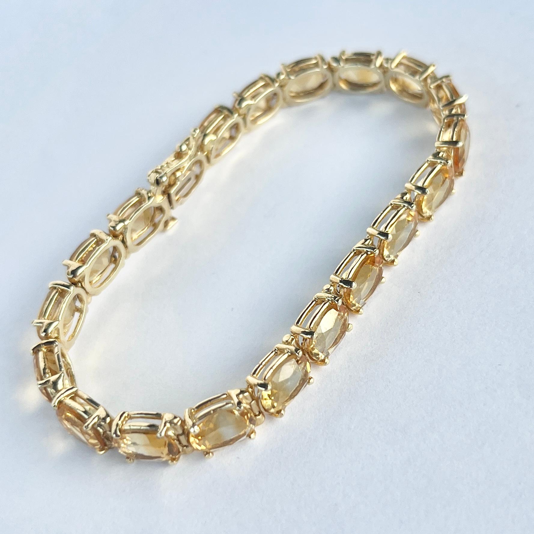 Women's Vintage Citrine and 14 Carat Gold Bracelet For Sale