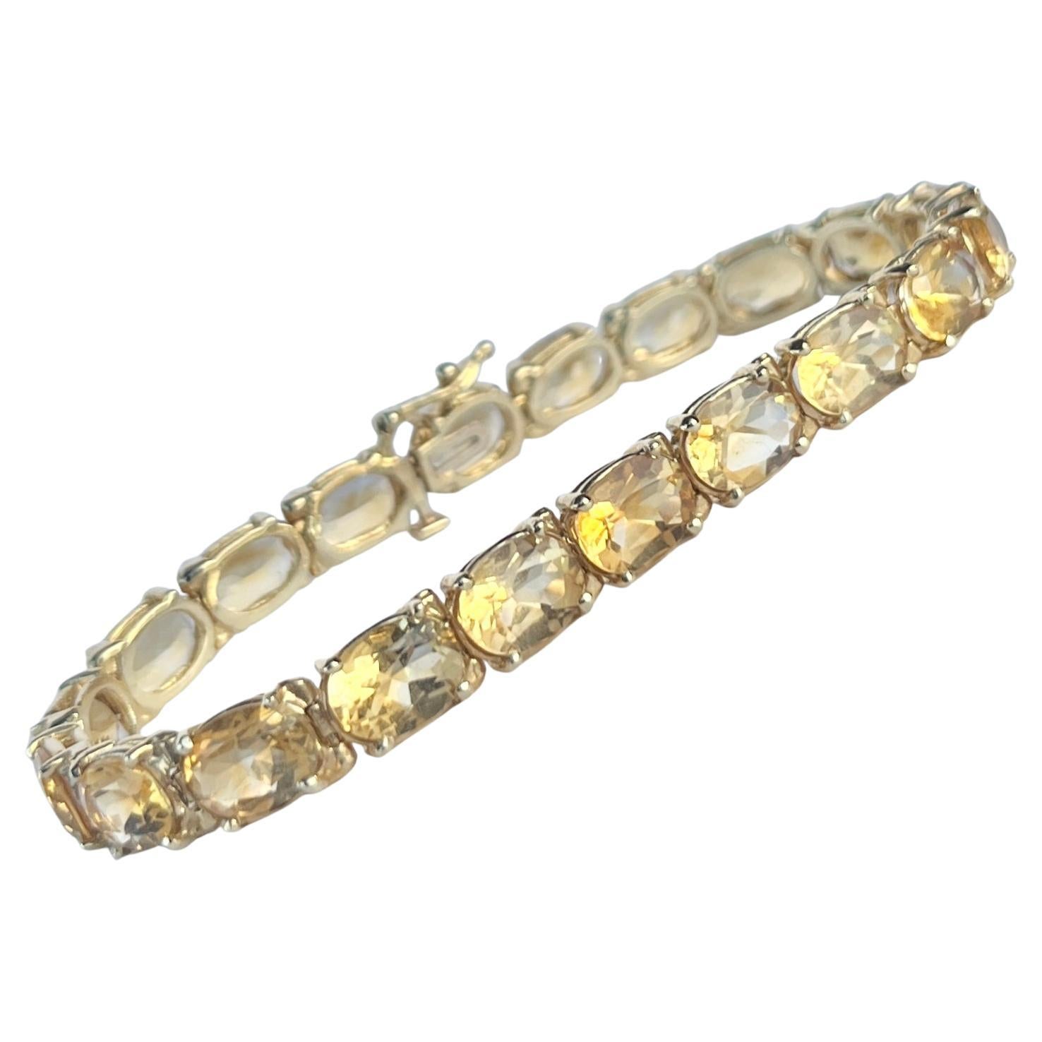 Vintage Citrine and 14 Carat Gold Bracelet