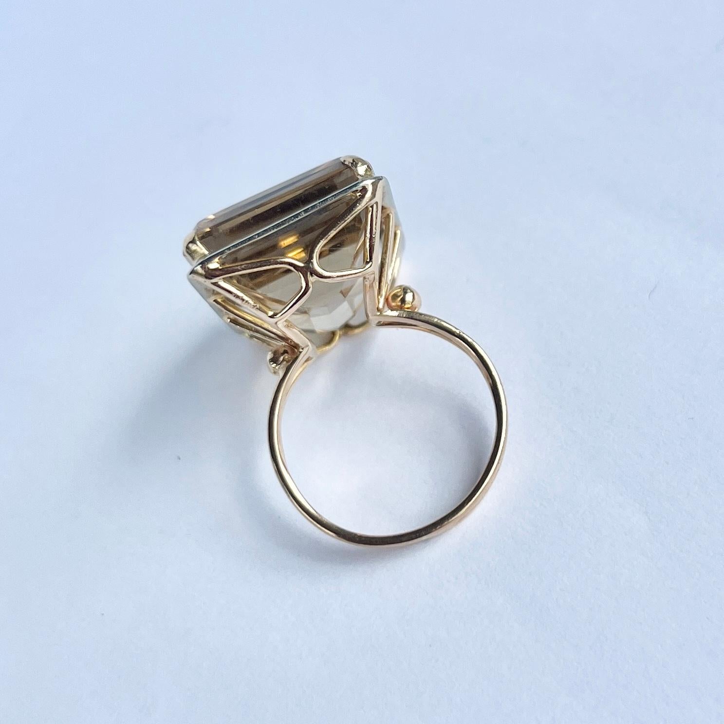 Cocktailring aus Citrin und 18 Karat Gold mit Citrin im Zustand „Gut“ im Angebot in Chipping Campden, GB
