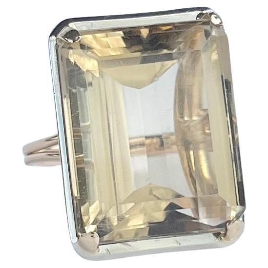 Vintage Citrine and 18 Carat Gold Cocktail Ring