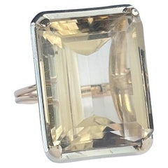 Anello cocktail vintage con citrino e oro 18 carati