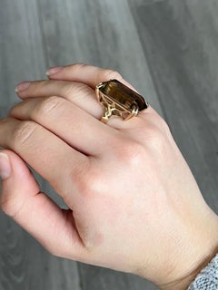Cocktailring aus Citrin und 9 Karat Gold mit Citrin