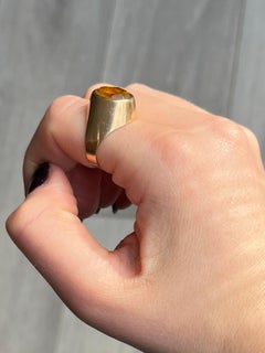 Vintage Citrine and 9 Carat Gold Cocktail Ring