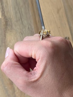 Vintage Citrine and 9 Carat Gold Cocktail Ring