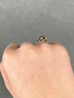 Vintage Citrine and 9 Carat Gold Cocktail Ring
