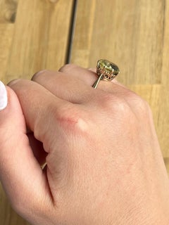 Vintage Citrine and 9 Carat Gold Cocktail Ring