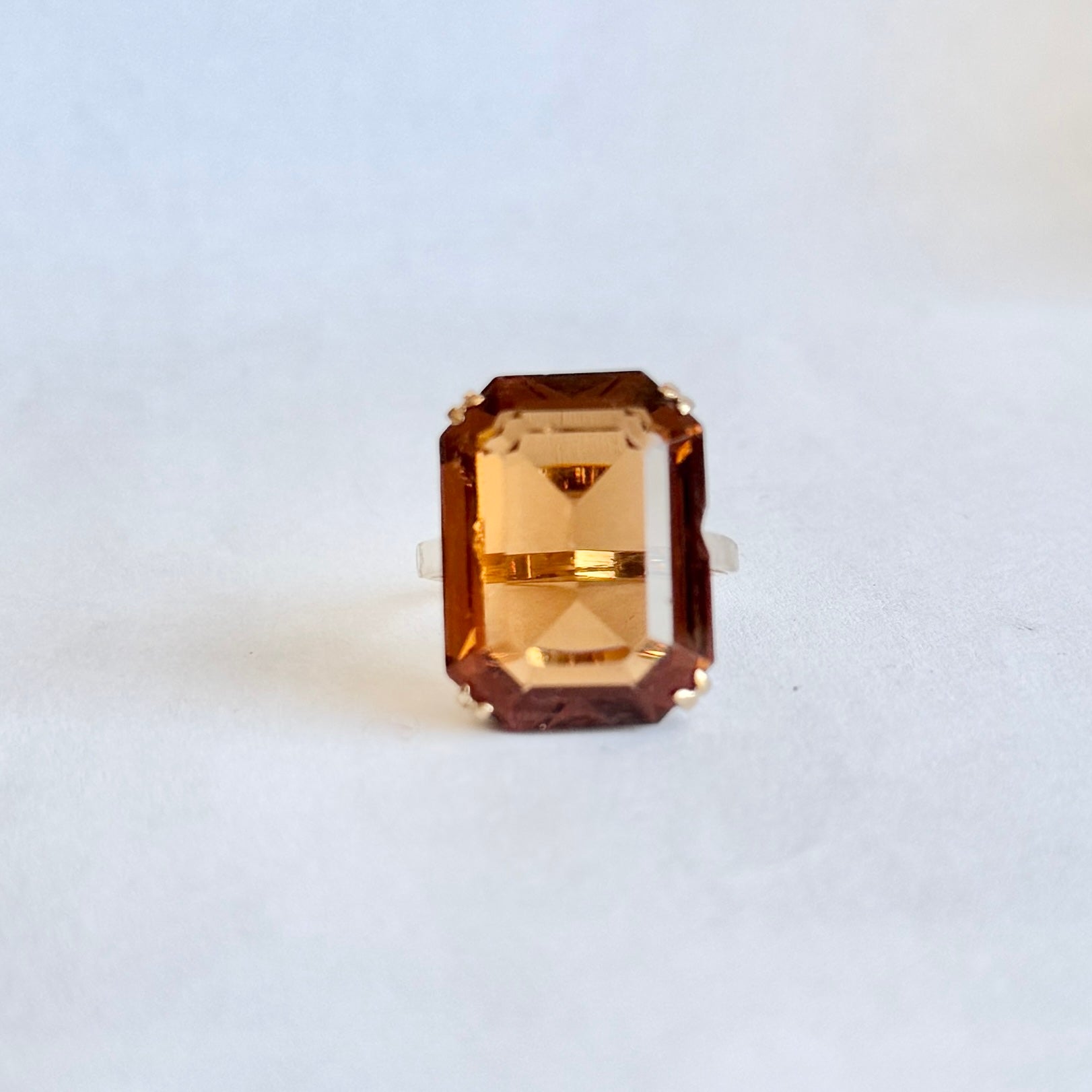 The gorgeous citrine stone is a rich yellow colour set in simple claws and a decorative gallery. Modelled in 9carat gold.

Ring Size: L or 5 3/4
Stone Dimensions: 19x15mm
Height Off Finger: 10mm 

Weight: 6.7g


* please note there is a small chip