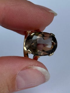 Vintage Citrine and 9 Carat Gold Cocktail Ring