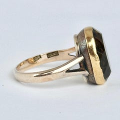 Vintage Citrine and 9 Carat Gold Cocktail Ring