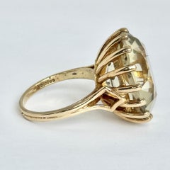 Vintage Citrine and 9 Carat Gold Cocktail Ring