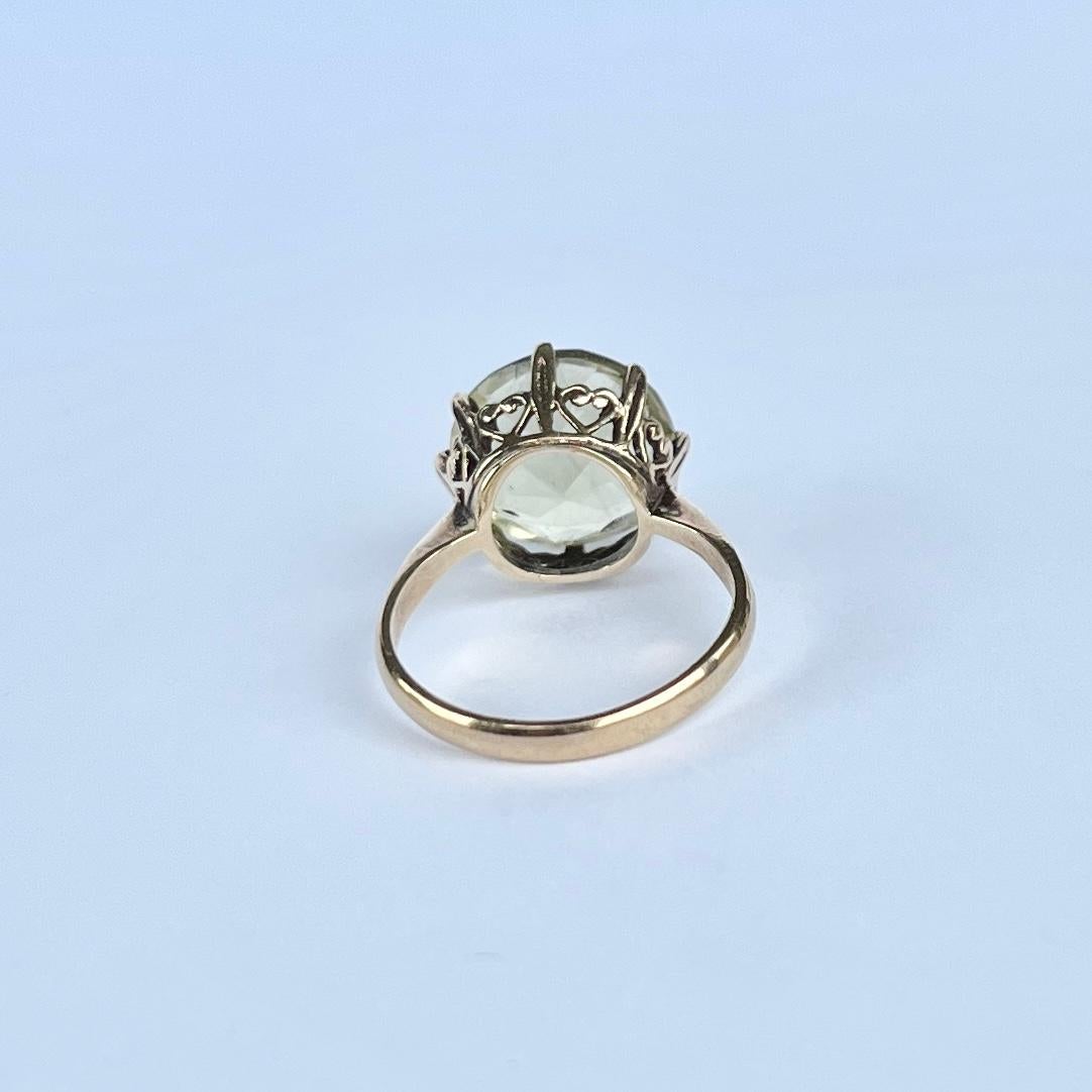Cocktailring aus Citrin und 9 Karat Gold mit Citrin im Zustand „Gut“ im Angebot in Chipping Campden, GB