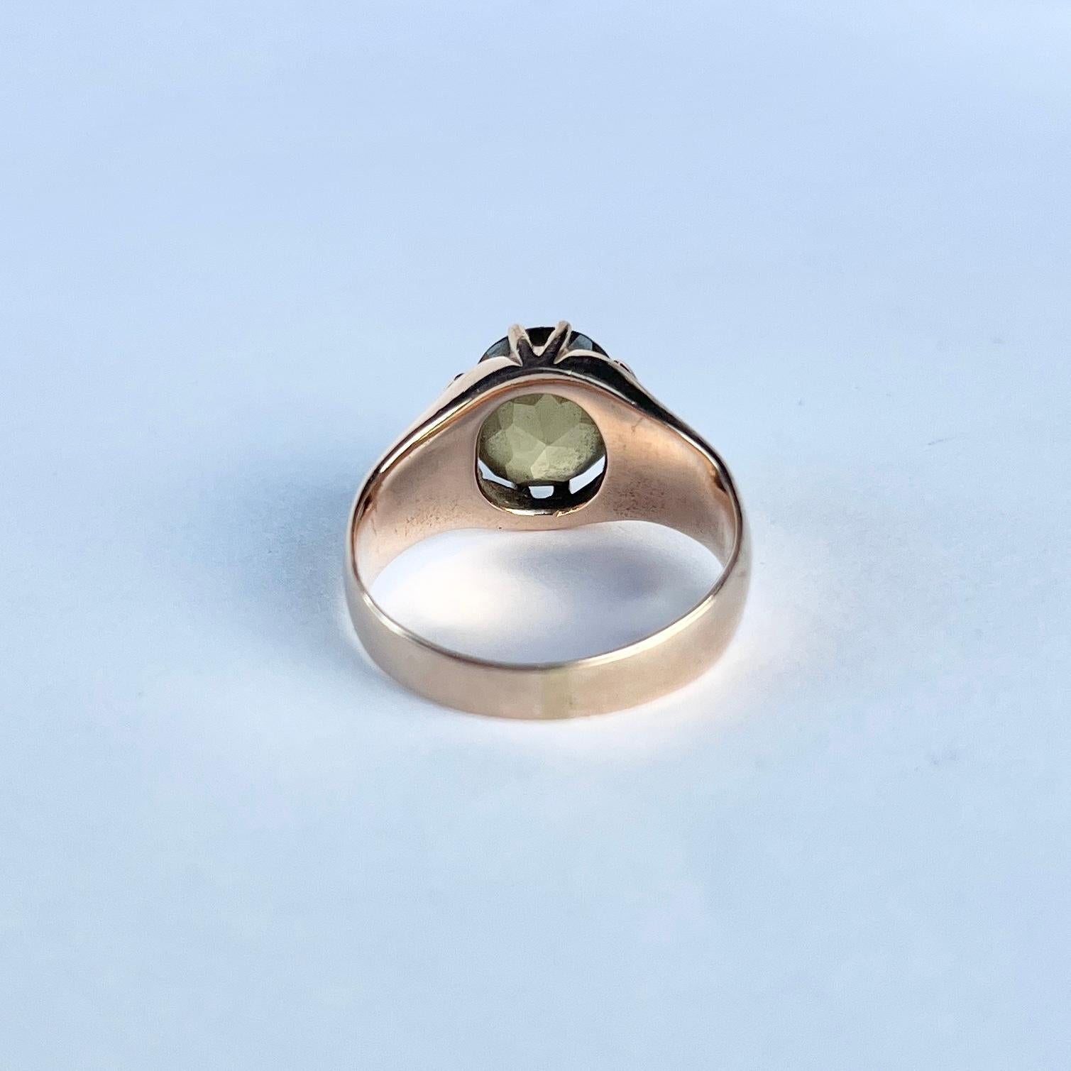 Cocktailring aus Citrin und 9 Karat Gold mit Citrin im Zustand „Gut“ im Angebot in Chipping Campden, GB